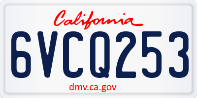 CA license plate 6VCQ253