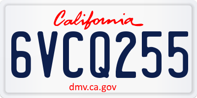 CA license plate 6VCQ255