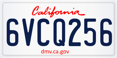 CA license plate 6VCQ256
