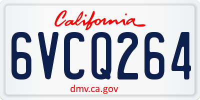 CA license plate 6VCQ264