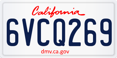 CA license plate 6VCQ269