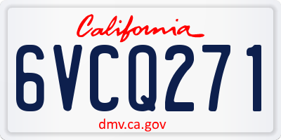 CA license plate 6VCQ271