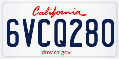 CA license plate 6VCQ280