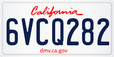 CA license plate 6VCQ282