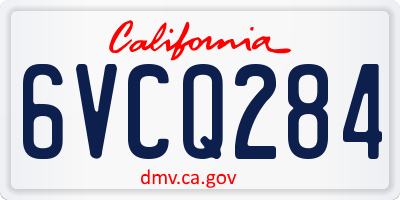 CA license plate 6VCQ284