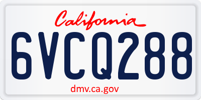 CA license plate 6VCQ288