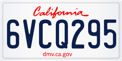 CA license plate 6VCQ295