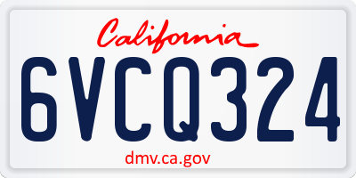 CA license plate 6VCQ324