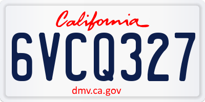 CA license plate 6VCQ327