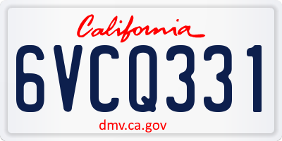 CA license plate 6VCQ331