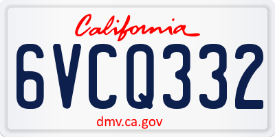 CA license plate 6VCQ332