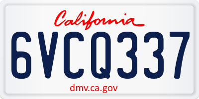 CA license plate 6VCQ337