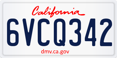 CA license plate 6VCQ342