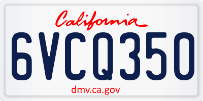 CA license plate 6VCQ350
