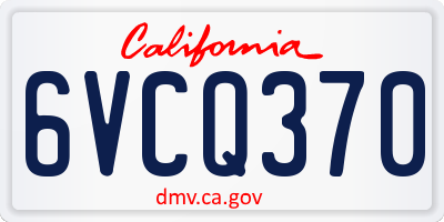 CA license plate 6VCQ370