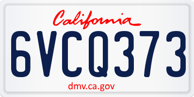 CA license plate 6VCQ373