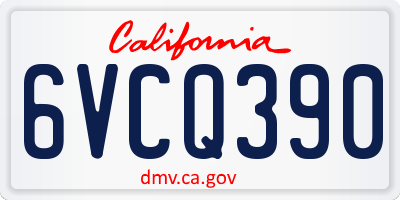 CA license plate 6VCQ390