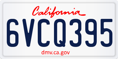 CA license plate 6VCQ395