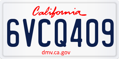 CA license plate 6VCQ409
