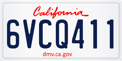 CA license plate 6VCQ411