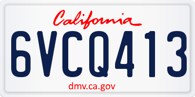 CA license plate 6VCQ413