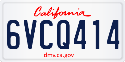 CA license plate 6VCQ414
