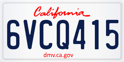 CA license plate 6VCQ415