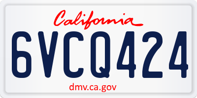 CA license plate 6VCQ424