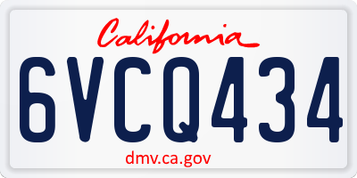 CA license plate 6VCQ434