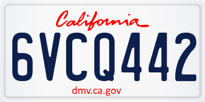 CA license plate 6VCQ442