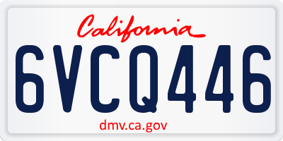 CA license plate 6VCQ446