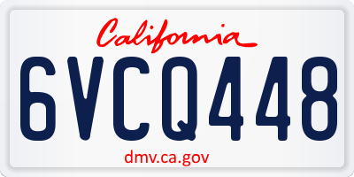 CA license plate 6VCQ448