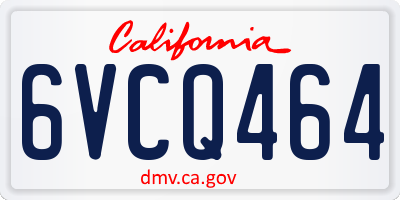 CA license plate 6VCQ464