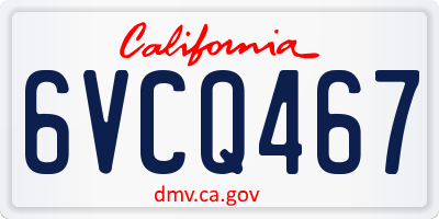 CA license plate 6VCQ467