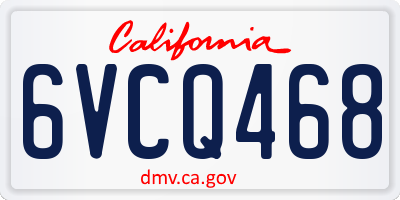 CA license plate 6VCQ468
