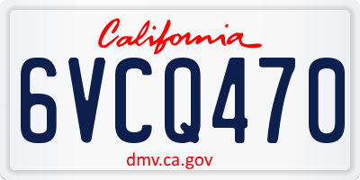 CA license plate 6VCQ470