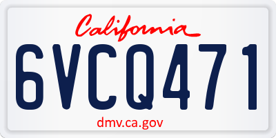CA license plate 6VCQ471