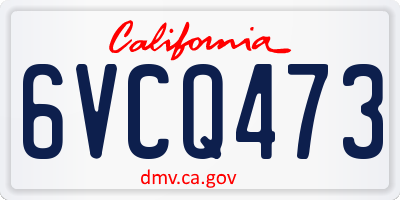 CA license plate 6VCQ473