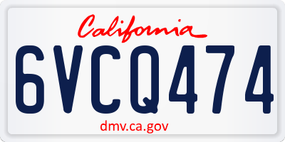 CA license plate 6VCQ474