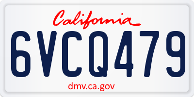 CA license plate 6VCQ479