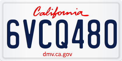 CA license plate 6VCQ480