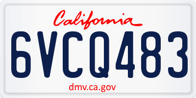 CA license plate 6VCQ483