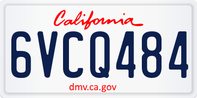 CA license plate 6VCQ484