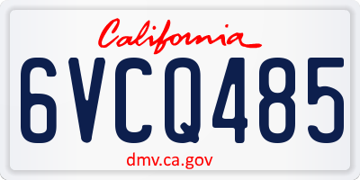 CA license plate 6VCQ485
