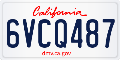 CA license plate 6VCQ487