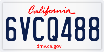 CA license plate 6VCQ488