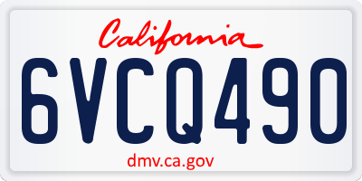 CA license plate 6VCQ490