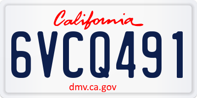 CA license plate 6VCQ491