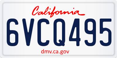 CA license plate 6VCQ495