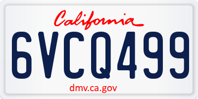 CA license plate 6VCQ499